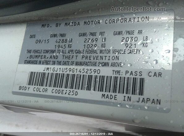 JM1GJ1U59G1452590 2016 MAZDA CX-3 White Вид наклейки з VIN-кодом