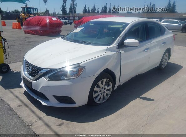3N1AB7AP1KY232895 2019 NISSAN SENTRA Белый Передняя левая четверть
