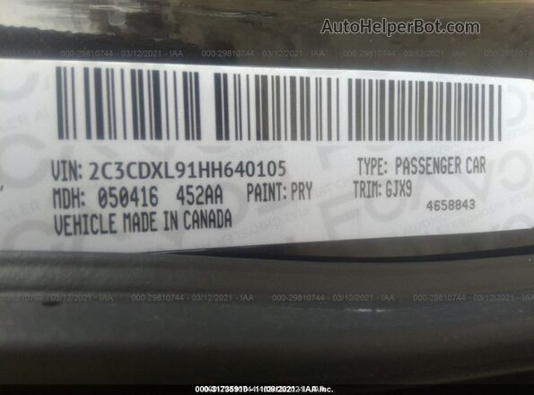 2C3CDXL91HH640105 2017 DODGE CHARGER Black ძრავის განყოფილების ხედი