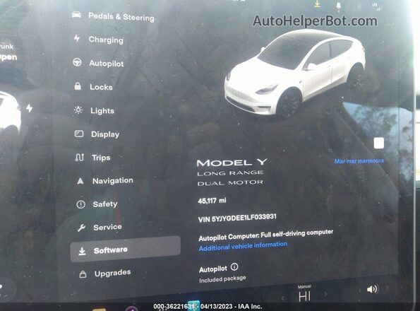 5YJYGDEE1LF033931 2020 TESLA MODEL Y White Вид задніх сидінь