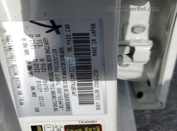 JM1BPAJLXM1300972 2021 MAZDA 3 White 
