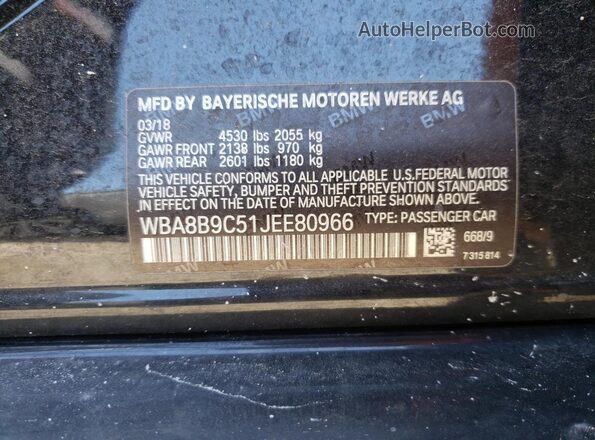 WBA8B9C51JEE80966 2018 BMW 7 SERIES Black 