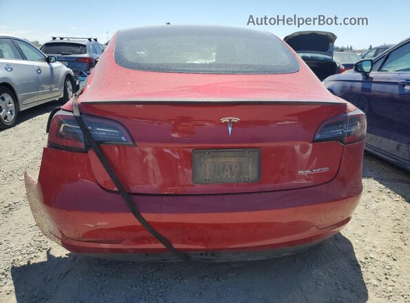 5YJ3E1EC2NF310604 2022 TESLA MODEL Red Rear view