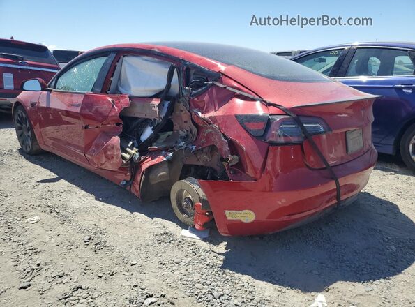 5YJ3E1EC2NF310604 2022 TESLA MODEL Red Rear left
