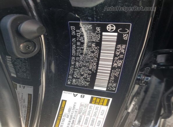 JTDBCMFEXPJ005575 2023 TOYOTA LL Black VIN კოდის სტიკერის ხედი