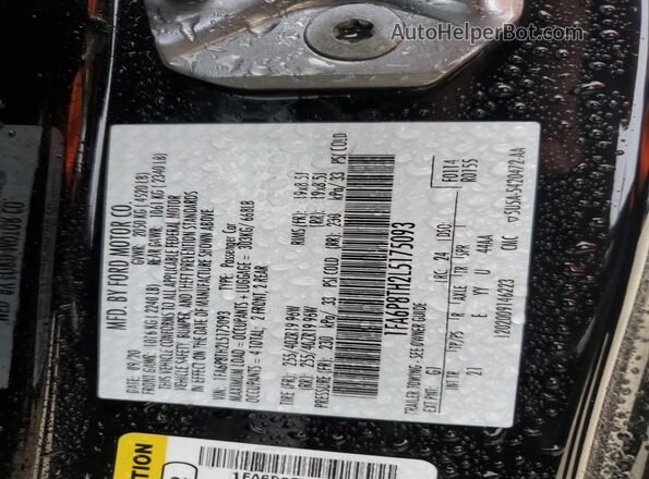 1FA6P8TH2L5175093 2020 FORD MUSTANG Black Engine compartment view