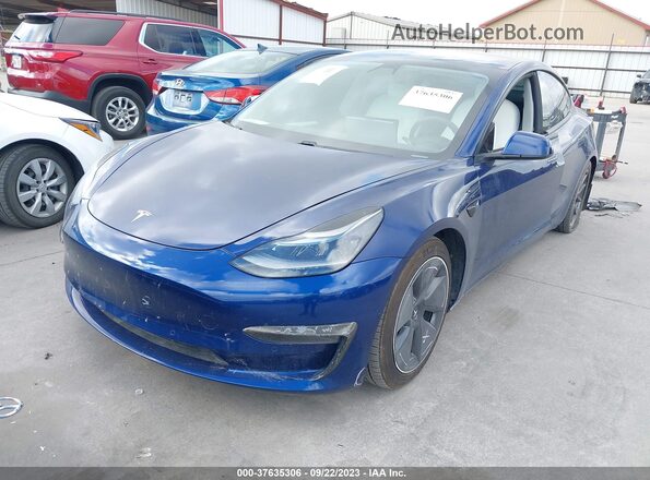 5YJ3E1EB2MF059685 2021 TESLA MODEL 3 Синий Передняя левая четверть