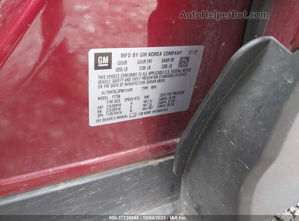 KL79MTSL3PB014409 2023 CHEVROLET TRAILBLAZER Красный Вид подкапотного пространства