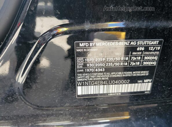 W1NTG4EB4LU040002 2020 MERCEDES-BENZ GLA Black 