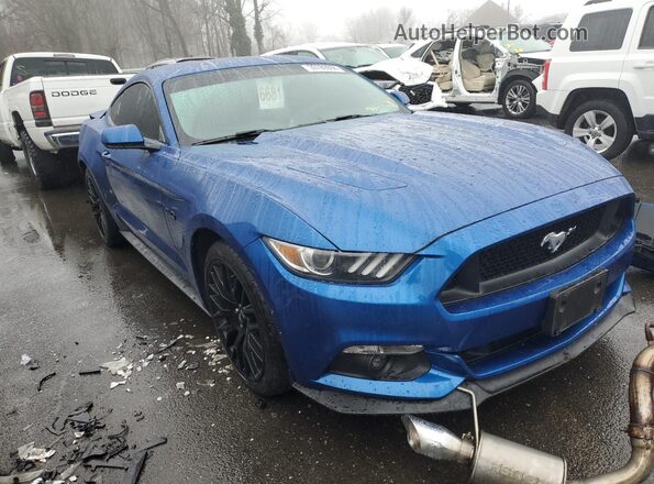 1FA6P8CF3H5240541 2017 FORD MUSTANG Синий Передняя правая четверть