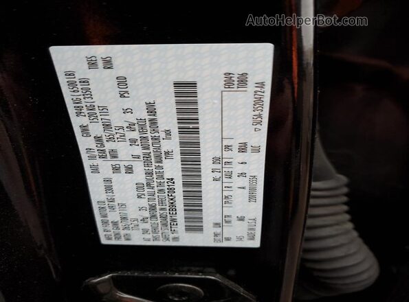 1FTEW1EB9KKF08124 2019 FORD F150 Black Engine compartment view
