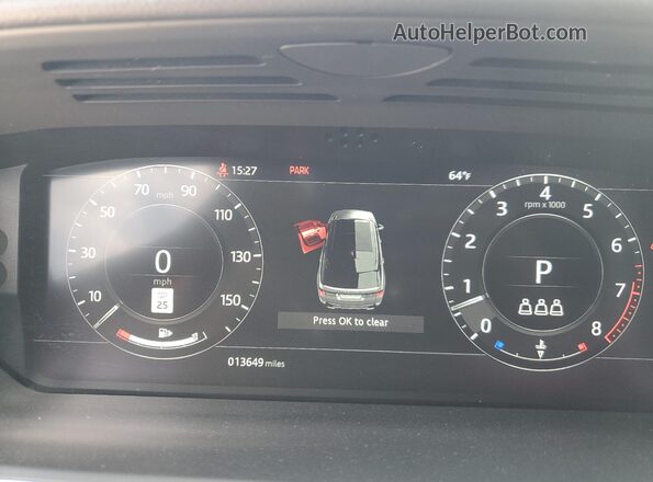 SALWS2RU2NA224564 2022 LAND ROVER RANGE Green Вид щитка приладів