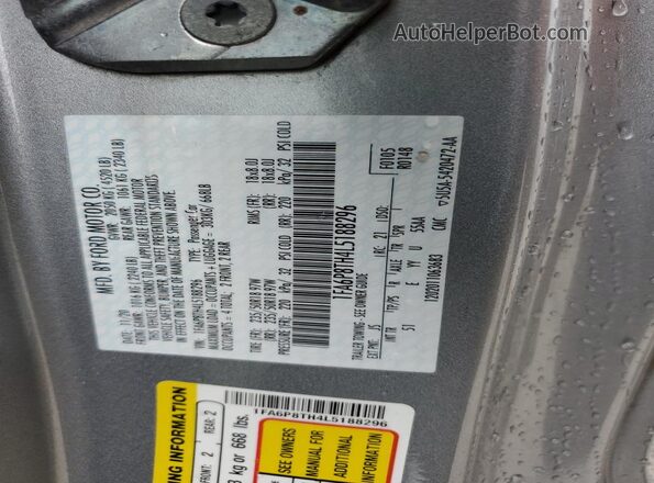 1FA6P8TH4L5188296 2020 FORD MUSTANG Silver Շարժիչի բաժամունքի տեսք