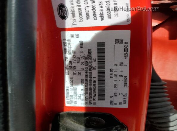 1FTEW1EP6GKF89411 2016 FORD F150 Red 