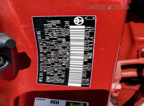 5YFEPMAE0MP234329 2021 TOYOTA LL Red Շարժիչի բաժամունքի տեսք