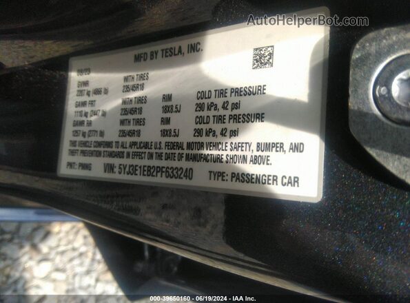 5YJ3E1EB2PF633240 2023 TESLA MODEL 3 Blue Widok komory silnika