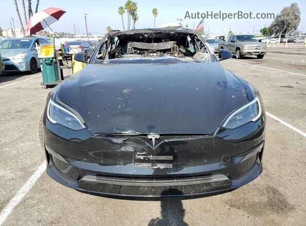 5YJSA1E64NF487480 2022 TESLA MODEL Black უკანა სავარძლების ხედი