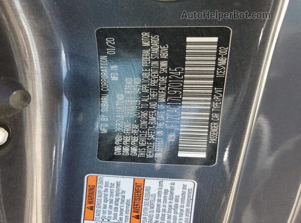 JF1ZCAC17L9701245 2020 SUBARU BRZ Gray Engine compartment view