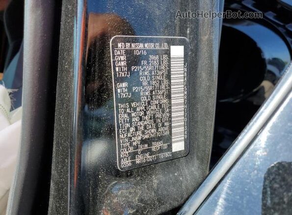 JN8AF5MR7HT701349 2017 NISSAN JUKE Black VIN კოდის სტიკერის ხედი