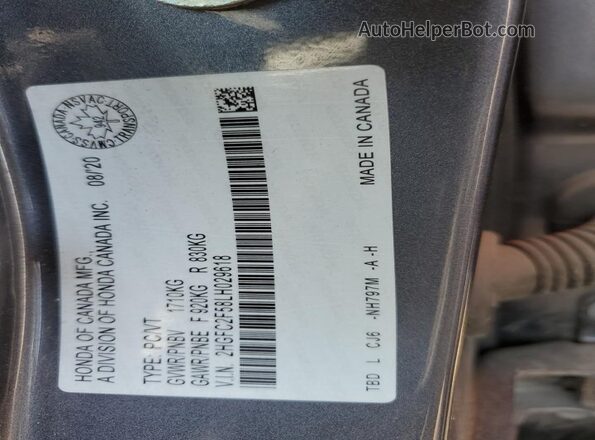 2HGFC2F58LH029618 2020 HONDA CIVIC Charcoal Widok komory silnika