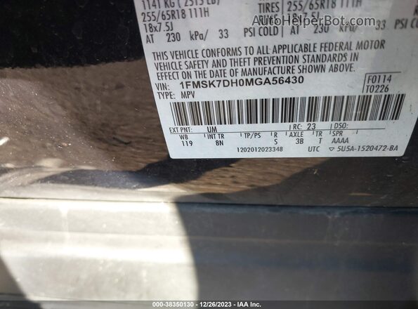 1FMSK7DH0MGA56430 2021 FORD FORD EXPLORER Black Շարժիչի բաժամունքի տեսք