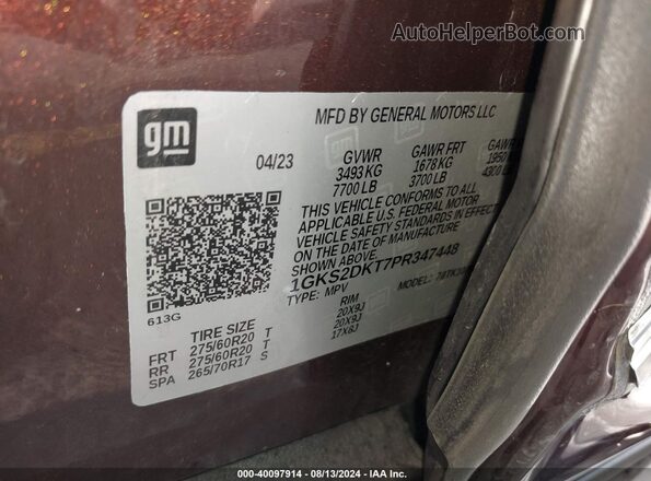 1GKS2DKT7PR347448 2023 GMC YUKON Brown 