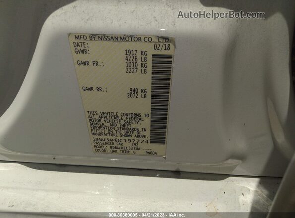 1N4AL3AP6JC197724 2018 NISSAN ALTIMA White Engine compartment view