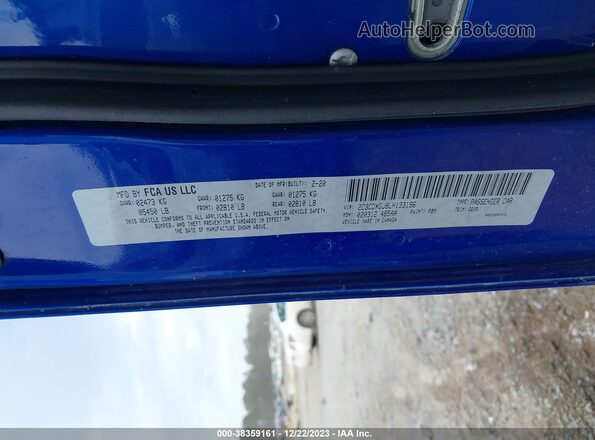 2C3CDXGJ8LH133196 2020 DODGE CHARGER Синий Вид подкапотного пространства
