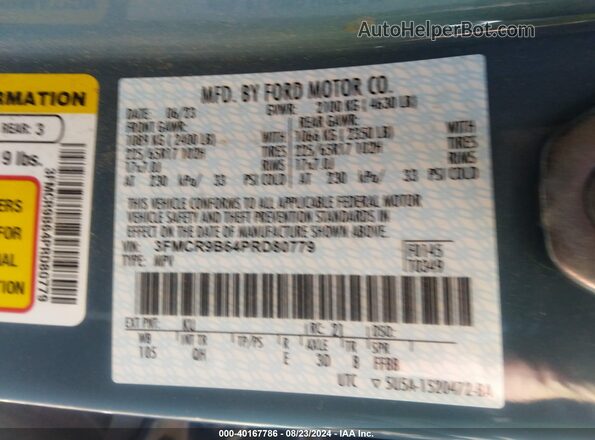 3FMCR9B64PRD80779 2023 FORD BRONCO SPORT Blue 