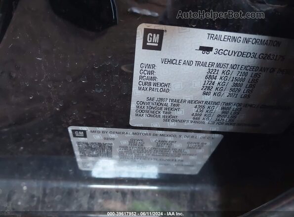 3GCUYDED3LG263175 2020 CHEVROLET SILVERADO Black Вид підкапотного простору