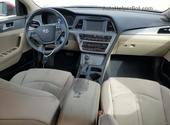 5NPE24AFXGH428262 2016 HYUNDAI SONATA Red წინა პანელის ხედი