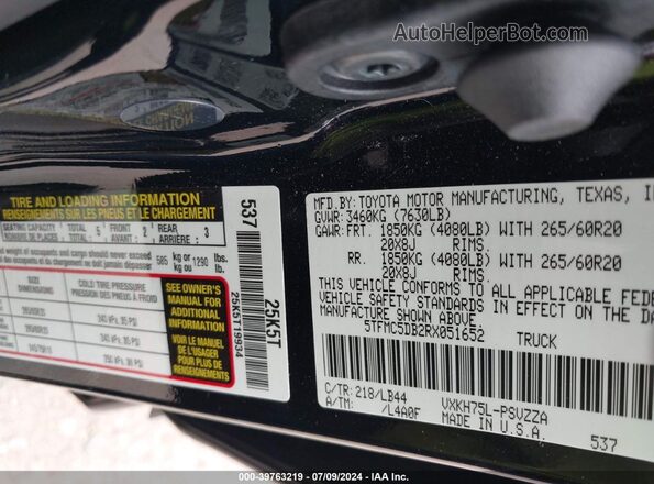 5TFMC5DB2RX051652 2024 TOYOTA TUNDRA HYBRID Черный Вид подкапотного пространства