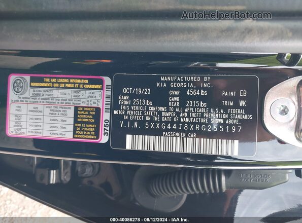 5XXG44J8XRG255197 2024 KIA K5 Black Engine compartment view