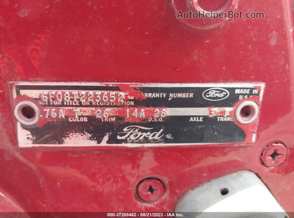 6F08T223652       1970 FORD MUSTANG Red Widok komory silnika