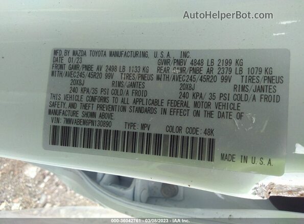 7MMVABEM6PN130890 2023 MAZDA CX-5 White Вид підкапотного простору