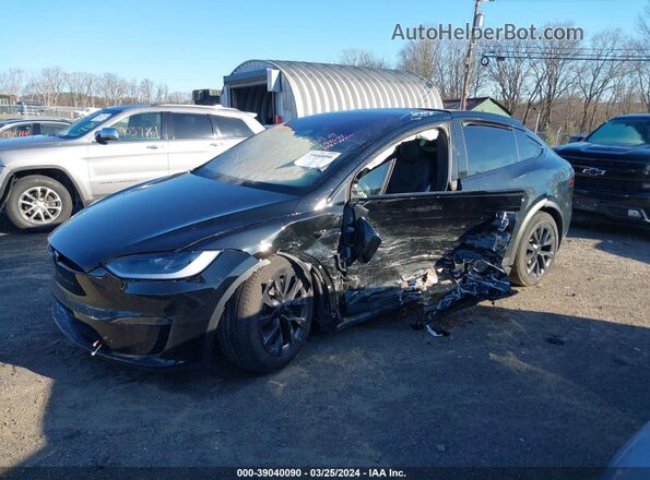 7SAXCDE57PF408446 2023 TESLA MODEL X Black Առջևի ձախ երեք քառորդ տեսարան