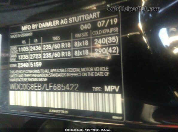 WDC0G8EB7LF685422 2020 MERCEDES-BENZ GLC 300 Black ძრავის განყოფილების ხედი
