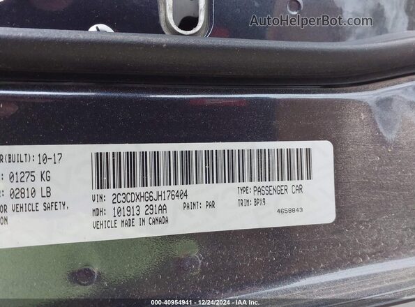 2C3CDXHG6JH176404 2018 DODGE CHARGER Black Widok komory silnika