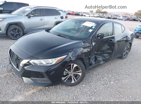 3N1AB8CV2MY239133 2021 NISSAN SENTRA Black წინა მარცხენა ხედი სამი მეოთხედიდან