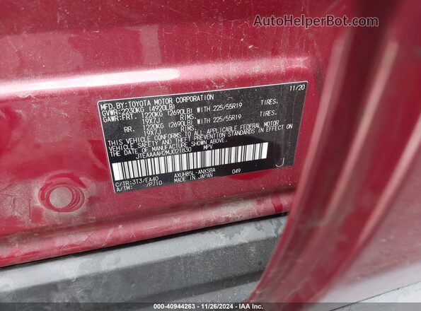 JTEAAAAH2MJ021830 2021 TOYOTA LIMITED Red Շարժիչի բաժամունքի տեսք