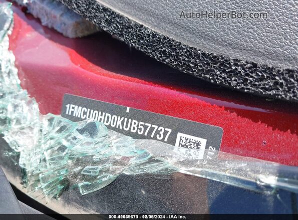 1FMCU0HD0KUB57737 2019 FORD ESCAPE Red Widok komory silnika