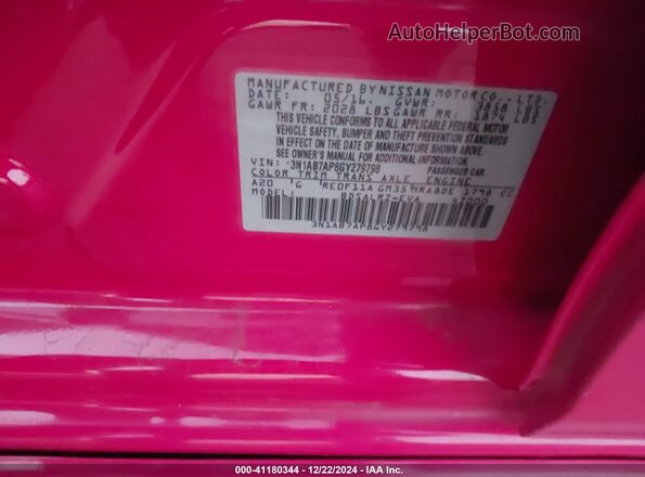 3N1AB7AP8GY279798 2016 NISSAN SENTRA Red Вид підкапотного простору