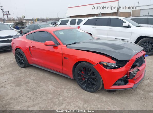 1FA6P8CF9G5229977 2016 FORD MUSTANG Red Vista interior trasera
