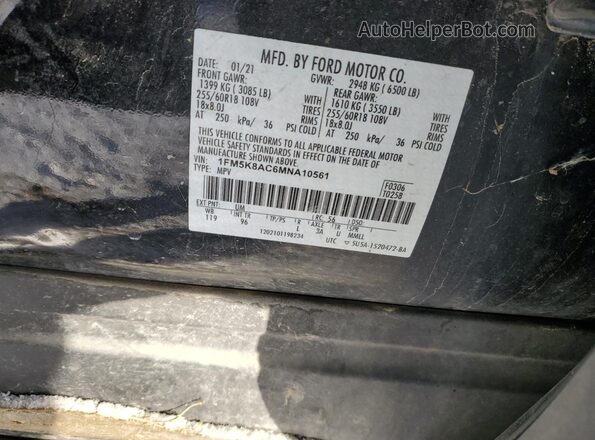 1FM5K8AC6MNA10561 2021 FORD FORD EXPLORER Black VIN կոդի պիտակի տեսք