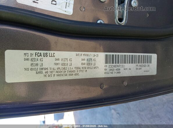 2C3CDXBG7KH711511 2019 DODGE CHARGER Серый Вид подкапотного пространства