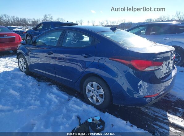 5NPDH4AE4GH674645 2016 HYUNDAI ELANTRA Blue Задня ліва чверть