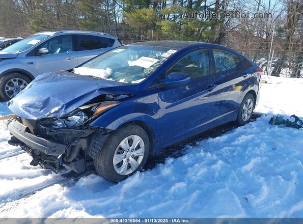 5NPDH4AE4GH674645 2016 HYUNDAI ELANTRA Blue Передня ліва чверть