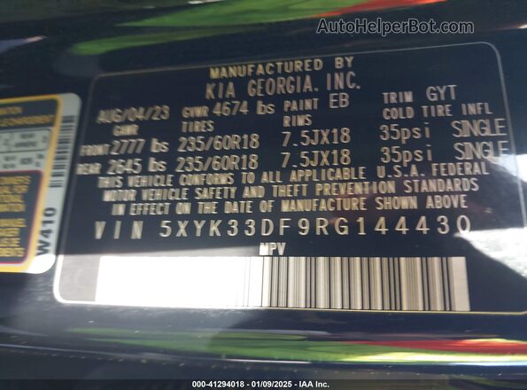 5XYK33DF9RG144430 2024 KIA SPORTAGE Black Vista del compartimento del motor