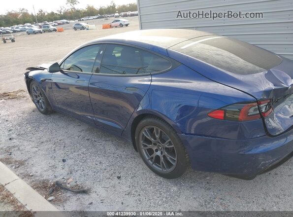 5YJSA1E5XMF453632 2021 TESLA MODEL S Синий Задняя левая четверть