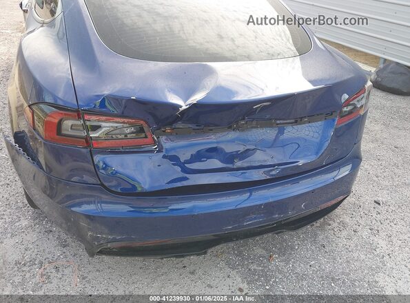 5YJSA1E5XMF453632 2021 TESLA MODEL S Синий Вид спереди
